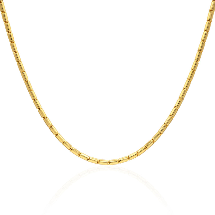 24k gold barrel baht chain on a white background