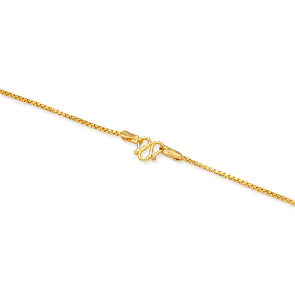 24k gold box chain 1.2mm with M clasp