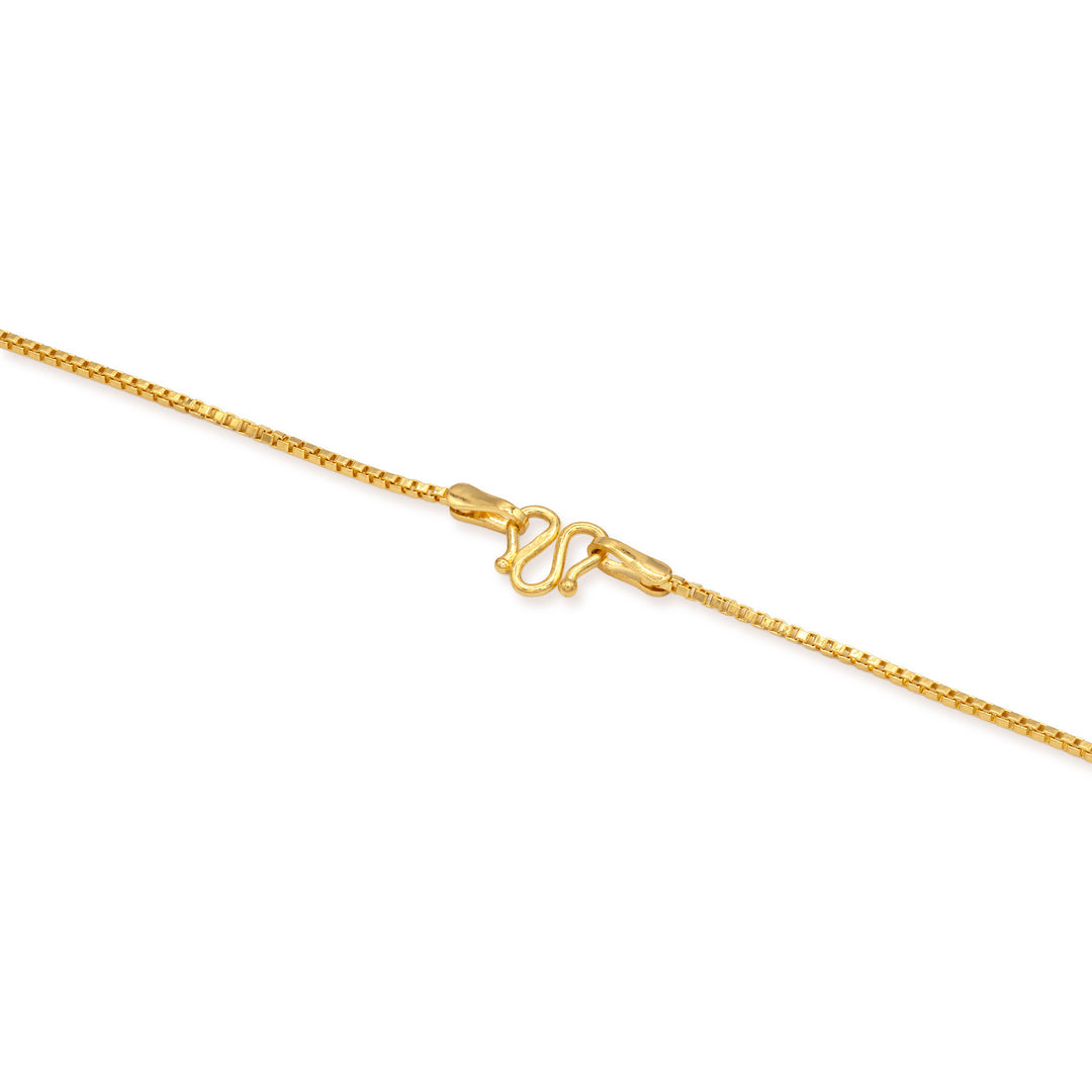 24k gold box chain 1.2mm with M clasp