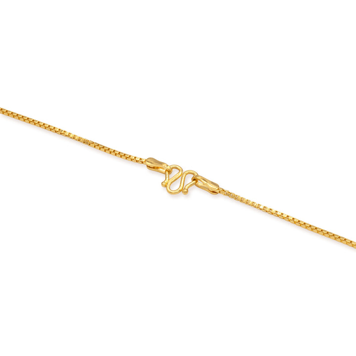 24k gold box chain 1.2mm with M clasp