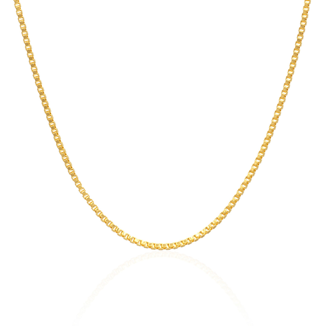 24k gold box chain 1.2mm with M clasp