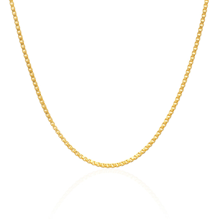 24k gold box chain 1.2mm with M clasp