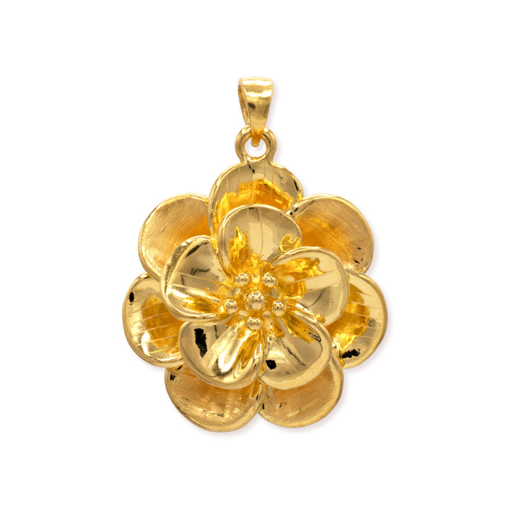 pure gold camellia flower on a white background