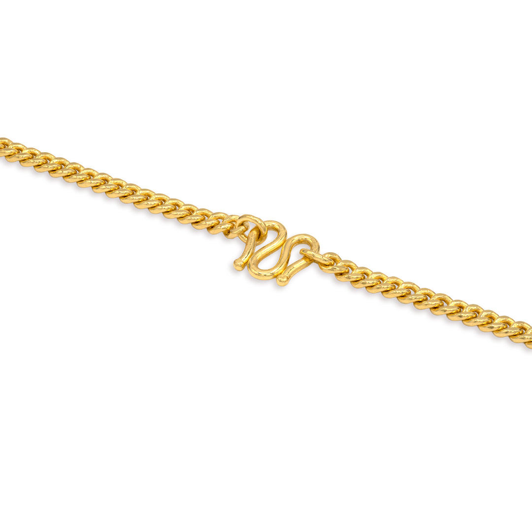 4mm 24k gold Cuban link chain necklace with m clasp