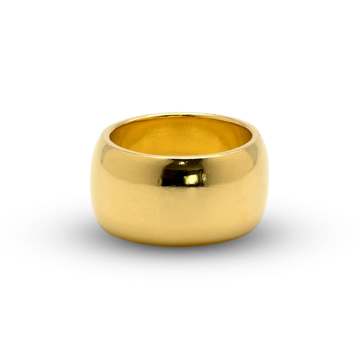 24k gold dome band 12mm wide 1 troy ounce laying flat