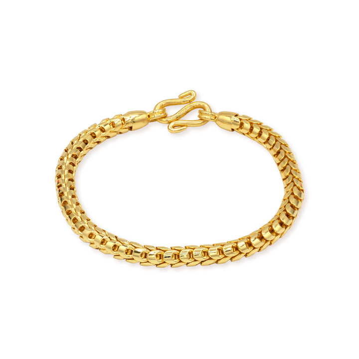 24k gold franco bracelet 5.5mm wide on white background