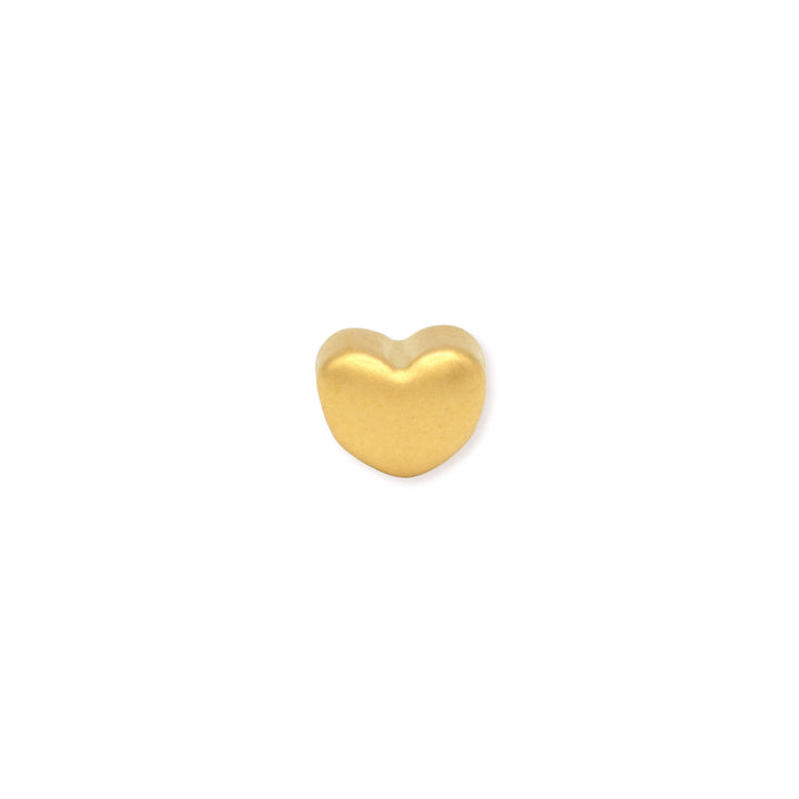 24k Gold heart-shaped charm on a white background