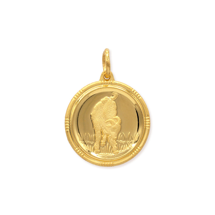 Ox Medallion Pendant - Medium
